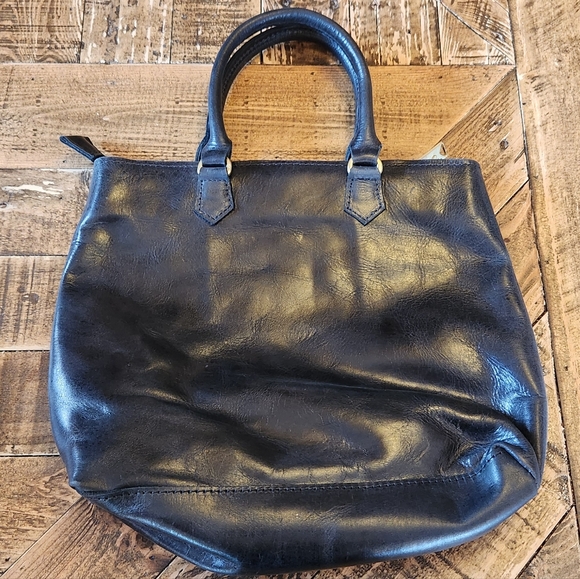 Sseko Vintage Leather Satchel Black Handbag Boho - Picture 7 of 11